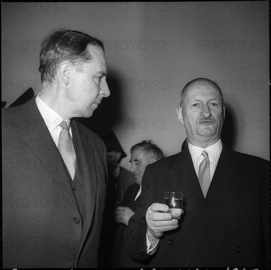 Fridolin Tschudi and Federal Councillor Paul Chaudet 1965