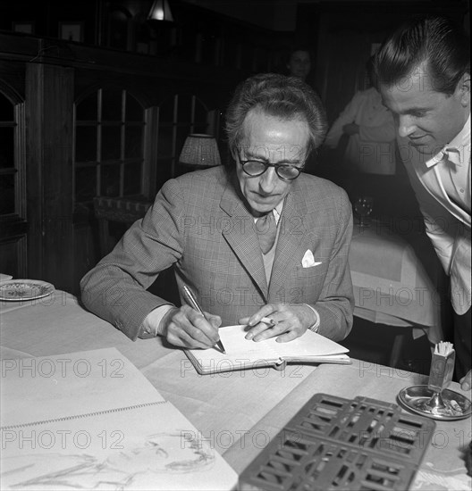 Jean Cocteau, french actor, in Zurich 1950