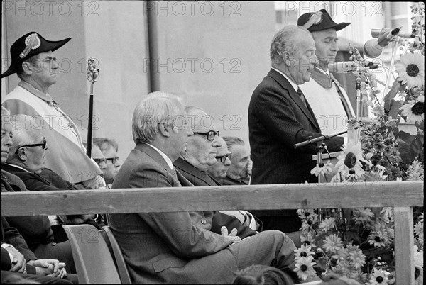 Federal Councillor Nello Celio at the Churchill commemoration ceremony in Zurich, 1971