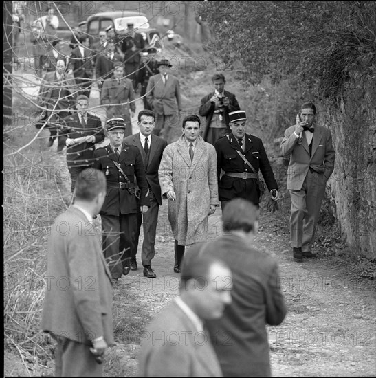 Robbery of 250 kg gold in Geneva 1956, confrontation of the two suspects at the border 1957