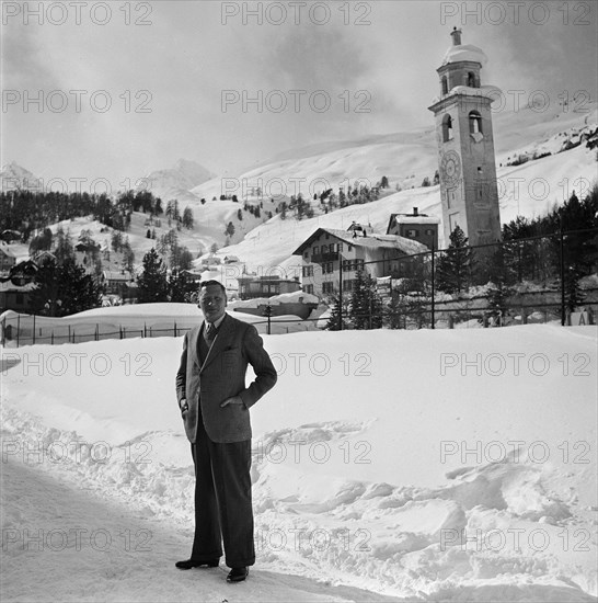 UK field marshal Sir Claude Auchinleck, St. Moritz 1951