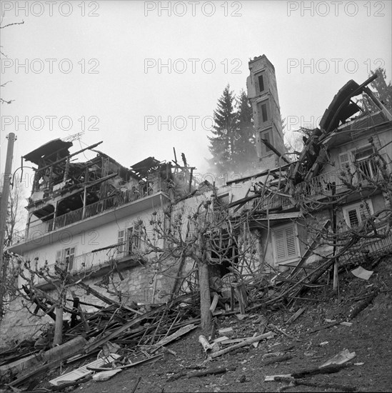 Hotel Waldheim Bürgenstock on fire 1958