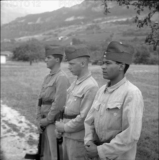 Werner Lang (r), black, coloured man at Artillery Recruits School 227. 1964