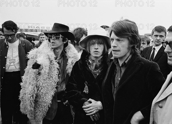 The Rolling Stones in Zurich 1967. arrival at Zurich-Kloten airport