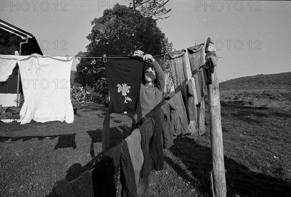 Rehabilitation facility for drug addicts, junkies. swiss countryside ca. 1972