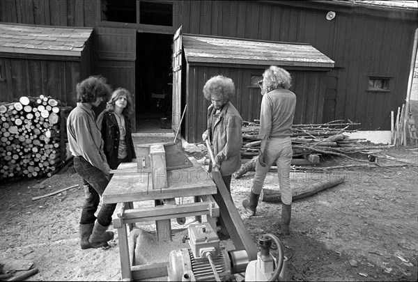 Rehabilitation facility for drug addicts, junkies. swiss countryside ca. 1972