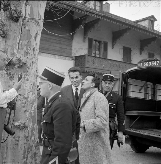 Robbery of 250 kg gold in Geneva 1956, confrontation of the two suspects at the border 1957