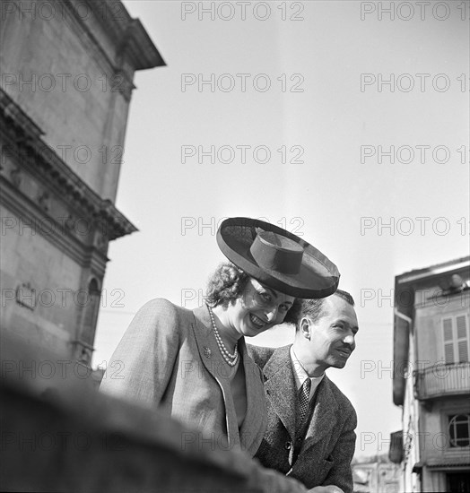 Honeymoon of Prince Franz Josef and Gina of Liechtenstein in Lugano, 1943