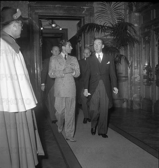 State visit of Shah Reza Pahlavi, with E. Celio in Berne 1948