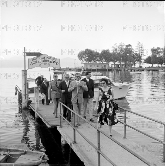 Reza Pahlavi and Soraya at Lake Geneva, 1957