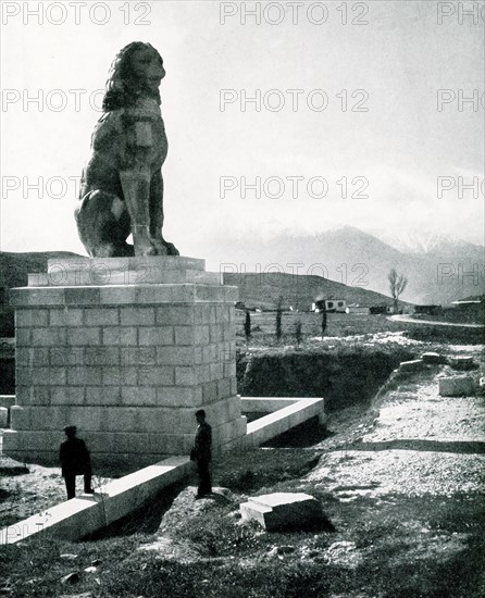 The Lion of Chaeronea was erected after the battle of Chaeronera (338 B.C), between the forces of Phillip II of Macedon and the combined forces of the Athenians, Thebans, Corinthians, and their allies. Phillip II won. According to Pausanias, the lion was erected by the Thebans to commemorate their fallen. Under the monument, archaeologists unearthed a mass grave of 254 people, now identified as members of the military unit known as “The Sacred Band of Thebes.” The term “acropolis” means “high city” in Greek and can refer to one of many natural strongholds constructed on rocky, elevated ground in Greece, but the Acropolis of Athens is the best known. Mount Parnassus is a mountain range of central Greece.