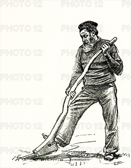 This late 1800s illustration shows a male crofter at work in Scotland. Crofters are people who live and work on croft land. Usually they are tenants of the person who owns the land (this is the true legal meaning of the word crofter), but, in recent times, some crofters have bought their crofts and become owner-occupiers. Crofting activities include crofting activities: cutting peat, winnowing corn, manuring fields.