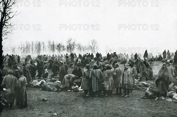 In this photo from World War I are Austrian prisoners of war who were captured in the Carpathians, a range of mountains that stretch across Central and Eastern Europe. The Carpathians go across Poland, Romania, Ukraine, Hungary, Slovakia, and Serbia.