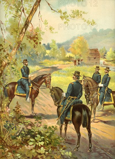 Pictured here are U.S. Army generals in 1864, during the American Civil War. The illustration dates to 1899.