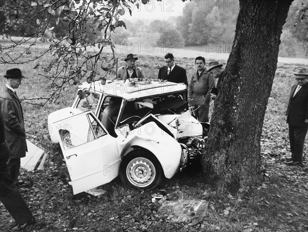 Hugo Koblets fatal car accident 1964: Alfa Romeo wreck.