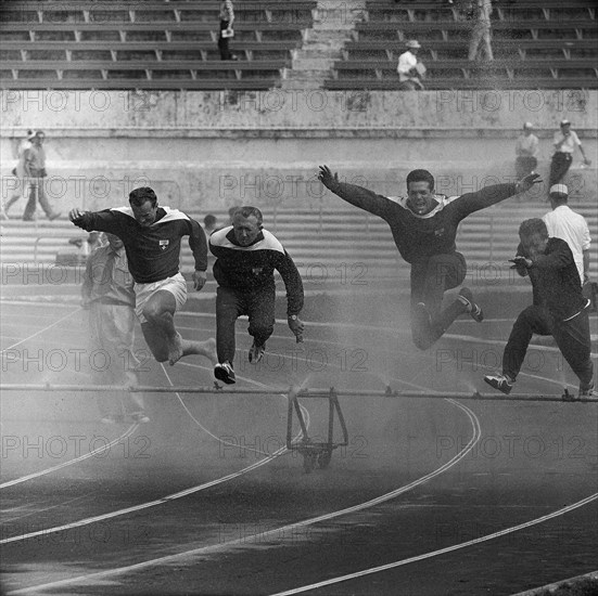 Olympic Games Rome 1960: Landhockey-Spieler Hausmann, Straub, Wirz, Wiedmer.