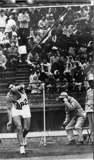 Olympic Games Tokyo, 1964: Swiss Javelin thrower Urs von Wartburg.