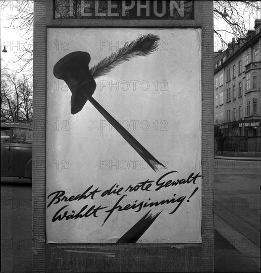 Swiss Radical Democratic Party municipal election poster, Zurich 1946.