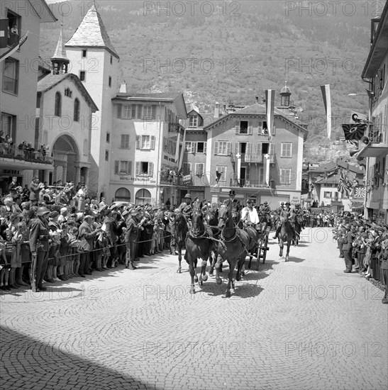 50th anniversary of the Simplon railway tunnel, celebration in Brigue 1956.