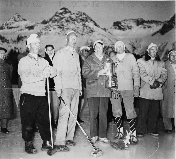 Swiss Curling Championship Arosa 1958: Curling Club St. Moritz wins.