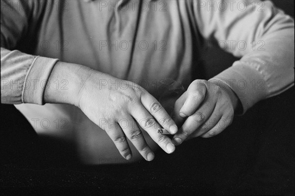 Hands of Mikis Theodorakis, ca. 1968.