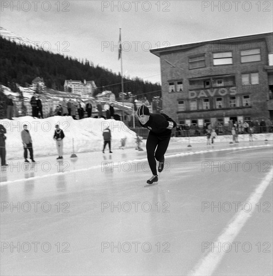 Speed Skating ECH 1954 in Davos: Vladimir Shilykovsky.