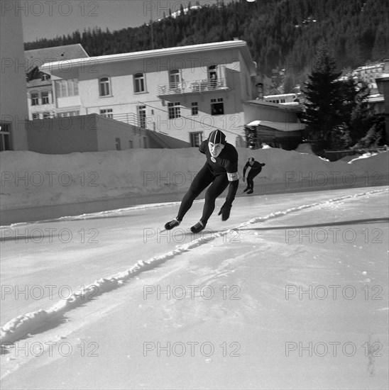 Speed Skating ECH 1954 in Davos: Vladimir Shilykovsky.