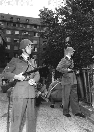 Armed attack on hungarian embassy Berne, committed by two hungarian refugees 1958.