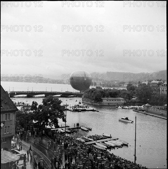 Zurich Festival 1953; balloon over raft.