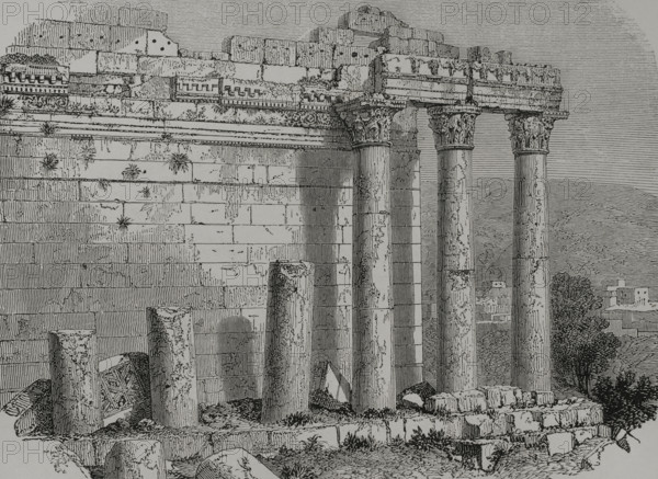 Syria. The ruins of Palmyra. Engraving. ""Los Heroes y las Grandezas de la Tierra"" (The Heroes and the Grandeurs of the Earth). Volume VIII. 1856.