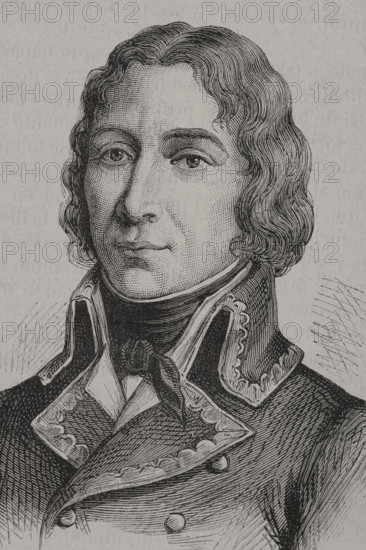 Antoine Richepanse (1770-1802). French general and colonial administrator. Portrait. Engraving. ""History of the French Revolution"". Volume I, 2nd part, 1879.