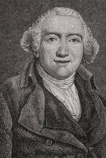 Nicolas Francois de Neufchateau (1750-1828). French statesman, poet, and agricultural scientist. Portrait. Drawing by Rambert. Engraving. ""History of the French Revolution"". Volume I, 2nd part, 1879.