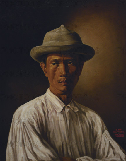 Esteban Villanueva Vinarao (1859-1920). Philippine painter. El tuno, 1875. Portrait of one of the peasants who arrived in Manila to trade their products. Oil on canvas, 68 x 53 cm. Prado Museum. Madrid. Spain.