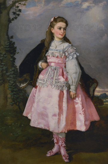 Eduardo Rosales Gallinas (1836-1873). Spanish painter. Portrait of Concepcion Serrano, later Countess of Santovenia, 1871. Daughter of General Serrano (Francisco Serrano Dominguez), Duke de la Torre, and his Cuban wife Antonita Dominguez Borell. Oil on canvas, 163 x 106 cm. Prado Museum. Madrid. Spain.