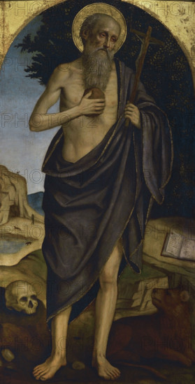 Ambrogio da Fossano, called Bergognone (1453-1523). Italian Renaissance painter. St. Jerome, ca. 1510. Oil and tempera on wooden panel. Pinacoteca Castello Sforzesco, Milan, Italy.