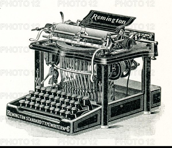 This Remington Standard Model Number 6 typewriter was manufactured by the Remington Standard Typewriter Company around 1894. The Model Number 6 contained many improvements to Remington’s previous models including an improved cylinder, improved spacing mechanism, improved paper carriage, and adjustable paper guides. Many of these improvements were due to the inventiveness of Remington mechanist George B. Webb.