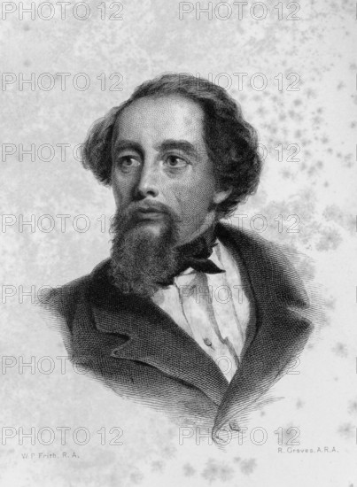 Charles Dickens (1812-1870) is one of the best known and most distinguished English novelists. He lived during the Victorian era. This engraving of Dickens at age 47 was the frontispiece to Vol. II of John Forster's 1873 biography of Dickens. It was engraved by Robert Graves and based on a portrait done for John Forster in 1859 by W.P. Frith.