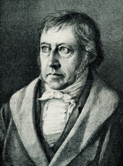 This 1899 illustration shows: “G W F Hegel - painting by L Selbers.” A German phjilosopher and the most systematic of the post-Kantian idealists, Hegel (1770-1831) attempted, throughout his published writings as well as in his lectures, to elaborate a comprehensive and systematic philosophy from a purportedly logical starting point. He is perhaps most well-known for his teleological account of history, an account that was later taken over by Marx.