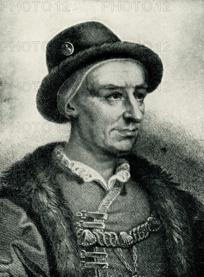 This 1899 illustration shows Louis XI of France. Louis XI, called 'Louis the Prudent', was King of France from 1461 to 1483. He succeeded his father, Charles VII. Louis entered into open rebellion against his father in a short-lived revolt known as the Praguerie in 1440.