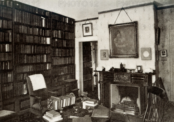 Ralph Waldo Emerson (1803-1882) was an American essayist, lecturer, and poet. He led the Transcendentalist movement in the mid-19th century. Among his best-known essays are  'Nature' and 'Self-Reliance.' He was a friend of Henry David Thoreau. Pictured here is the library in his home in Concord, Massachusetts. For two years he lived in a cabin in Concord by what is known today as Walden Pond.