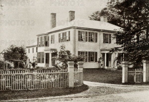 Ralph Waldo Emerson (1803-1882) was an American essayist, lecturer, and poet. He led the Transcendentalist movement in the mid-19th century. Among his best known essays are  'Nature' and 'Self-Reliance.' He was a friend of Henry David Thoereau. Pictured here is his home in Concord, Massachusetts. For two years he lived in a cabin in Concord by what is known today as Walden Pond.