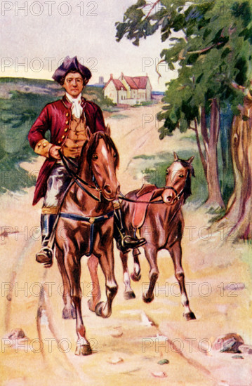 The caption for this 1902 illustration reads: John Fry on his way to Tiverton School. It complemented the chapter on John Ridd’s School Days in the novel Lorna Doone, written by R D Blackmore and published 1869. John Ridd is the son of a respectable farmer who was murdered in cold blood by one of the notorious Doone clan, a once noble family, now outlaws, in the isolated Doone Valley. Battling his desire for revenge, John also grows into a respectable farmer and takes good care of his mother and two sisters.