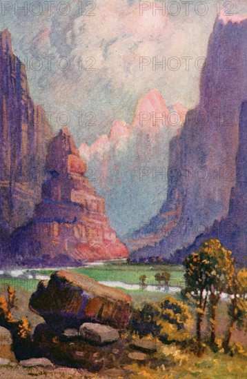 The 1902 caption reads: 'View in a Canyon.'.