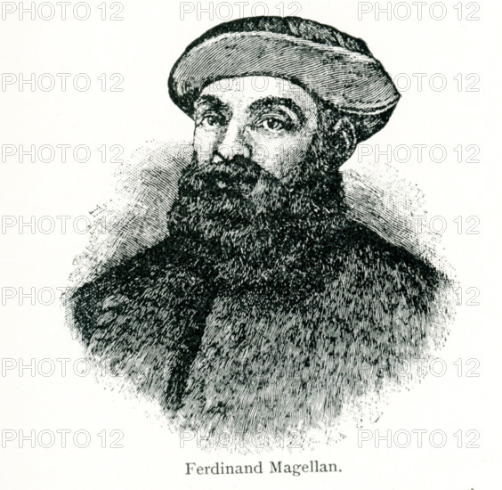 This illustration dates to 1902. Ferdinand Magellan was a Portuguese explorer who organized the Spanish expedition to the East Indies from 1519 to 1522, resulting in the first circumnavigation of the Earth, completed by Juan Sebastián Elcano. Magallanes y La Antarctica Chilena is the largest and southernmost region of Chile. Named for  Magellan, the Portuguese navigator, it became a colonial territory in 1853 and a province in 1929.