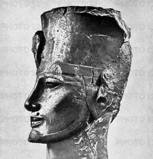 This granite head of Amenhotep III is now in the British Museum. Amenhotep III was the ninth pharaoh of the 18th Dynasty (New Kingdom). His rule marked the high point of Egyptian civilization. Heruled Egypt from about 1390–1352 B.C. A great builder, Amenhotep controlled an empire that stretched from Syria to Nubia to the western shore of the Red Sea. His successor was his son, Amenhotep IV, the king who changed his name to Akhenaten and called for the worship of the Aten, the light in the sun disk.