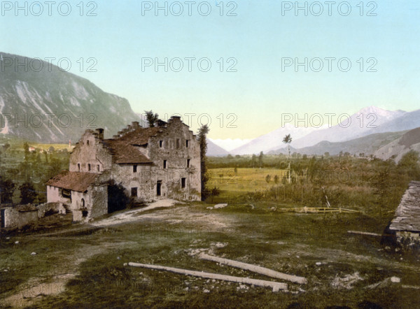 Castle Ruins Near Granges In The Valais In Switzerland / Castle Ruins