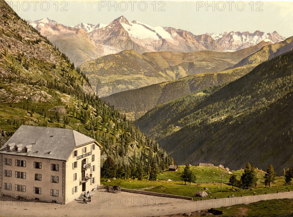 The Hotel Bellevue At The Simplon Pass In The Valais In Switzerland / Simplon Pass