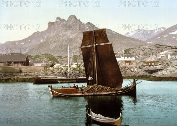 Print Shows A Nordlandsbåt Ship