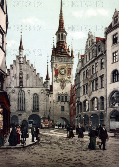 Town Hall And Surrounding Buildings In Munich