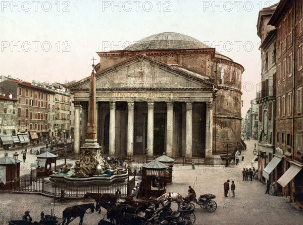 Pantheon Fountain On The Piazza Della Rotonda